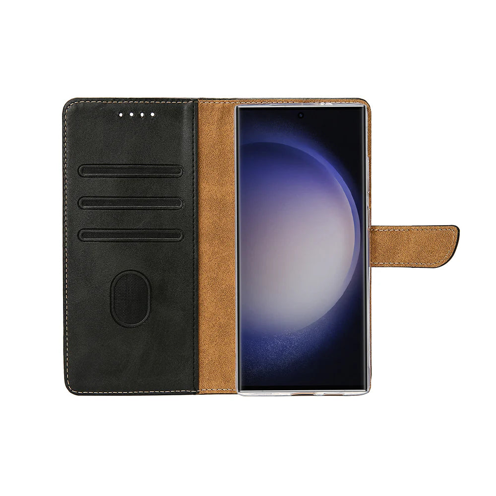 Rixus Book Case Wallet Case für Samsung Galaxy S25 Ultra Schwarz