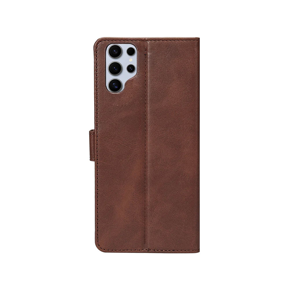 Rixus Book Case Wallet Case für Samsung Galaxy S25 Ultra Dunkel Braun