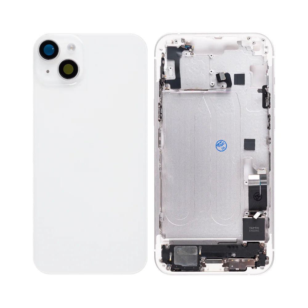iPhone 14 Plus Rückglas (Mitternacht Schwarz, Violet, Weiss, Braun, Gelb, Rot) mit integrierter NFC-Antenne und vergrössertem Kamerarahmen