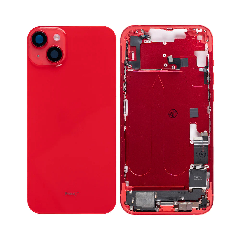 iPhone 14 Plus Rückglas (Mitternacht Schwarz, Violet, Weiss, Braun, Gelb, Rot) mit integrierter NFC-Antenne und vergrössertem Kamerarahmen
