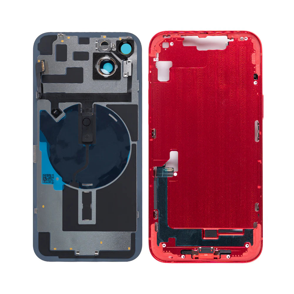iPhone 14 Plus Rückglas (Mitternacht Schwarz, Violet, Weiss, Braun, Gelb, Rot) mit integrierter NFC-Antenne und vergrössertem Kamerarahmen