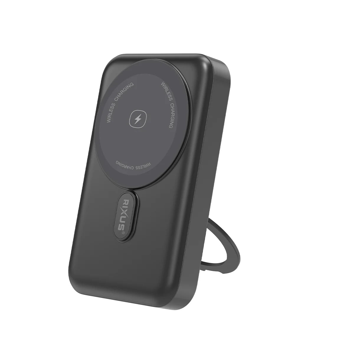 Rixus | MagSafe Powerbank 10.000mAh mit faltbarem Standfuss – Schwarz (RXPB71B)