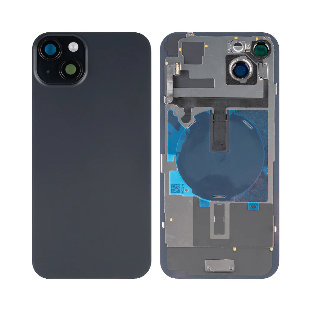 iPhone 15 Plus Extra Glas mit NFC und vergrössertem Kamerarahmen – Grün, Gelb, Blau, Schwarz, Silber, Rosa