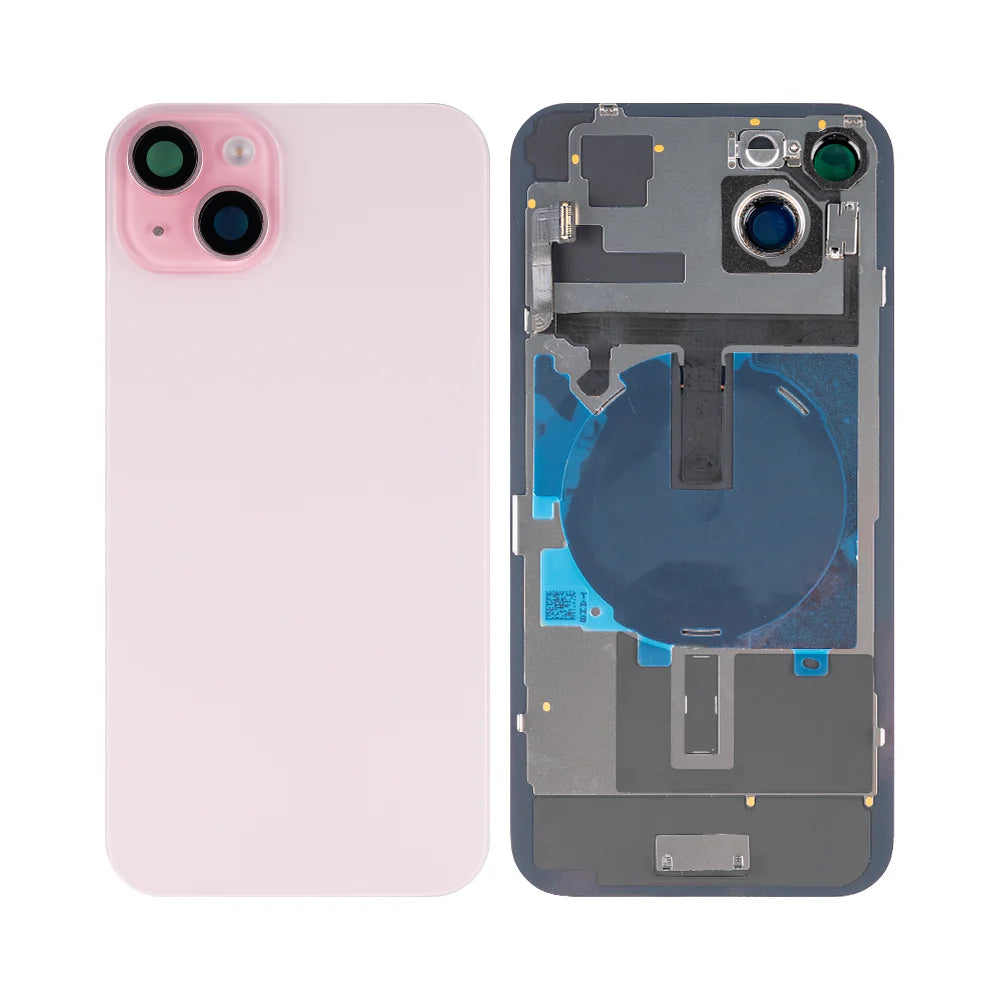 iPhone 15 Plus Extra Glas mit NFC und vergrössertem Kamerarahmen – Grün, Gelb, Blau, Schwarz, Silber, Rosa