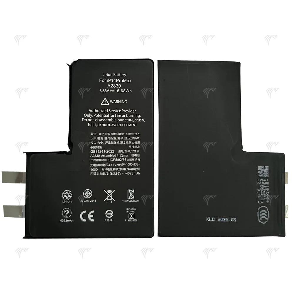 Für iPhone 14 Pro Max Akku (Punktschweißen erforderlich) 4323 mAh ohne BMS/IC
