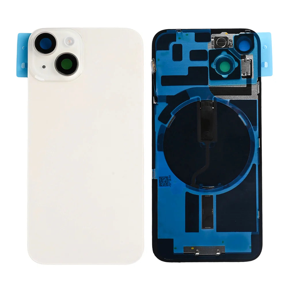 iPhone 14 Rückglas (Mitternacht Schwarz, Violet, Weiss, Braun, Gelb, Rot) mit integrierter NFC-Antenne und vergrössertem Kamerarahmen
