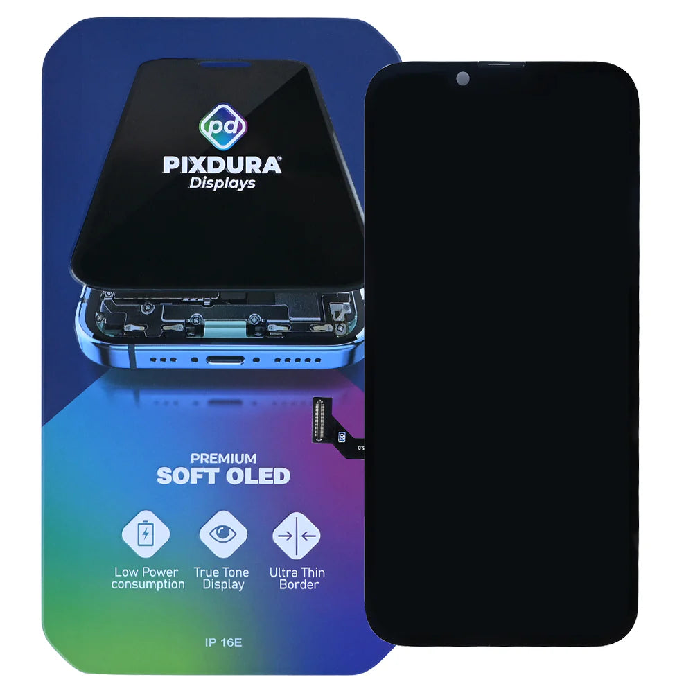 PIXDURA für iPhone 16e Display und Digitizer Soft-OLED Premium (IC abnehmbar)