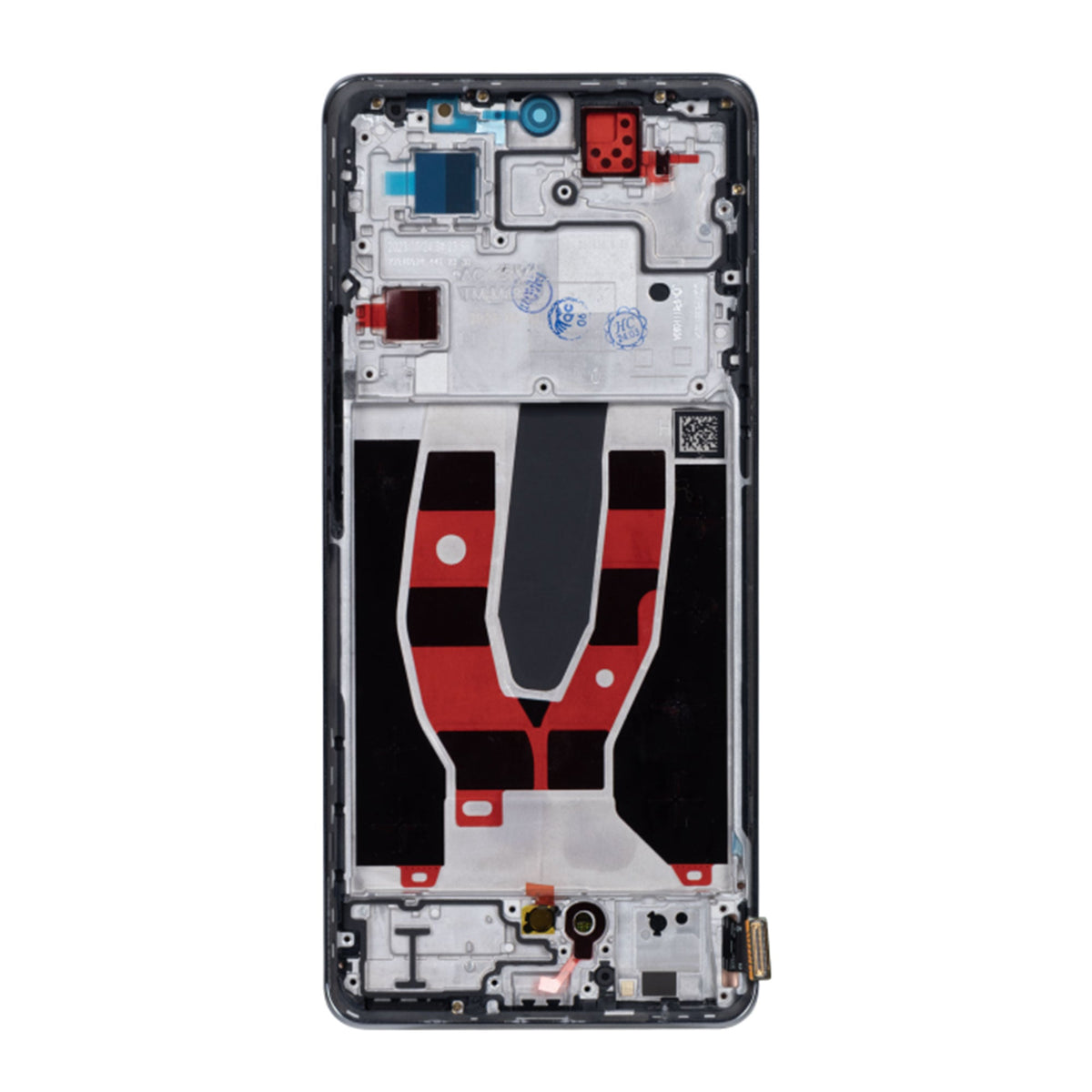 Oppo Reno 10 Display und Digitizer mit Rahmen, silbergrau, OEM