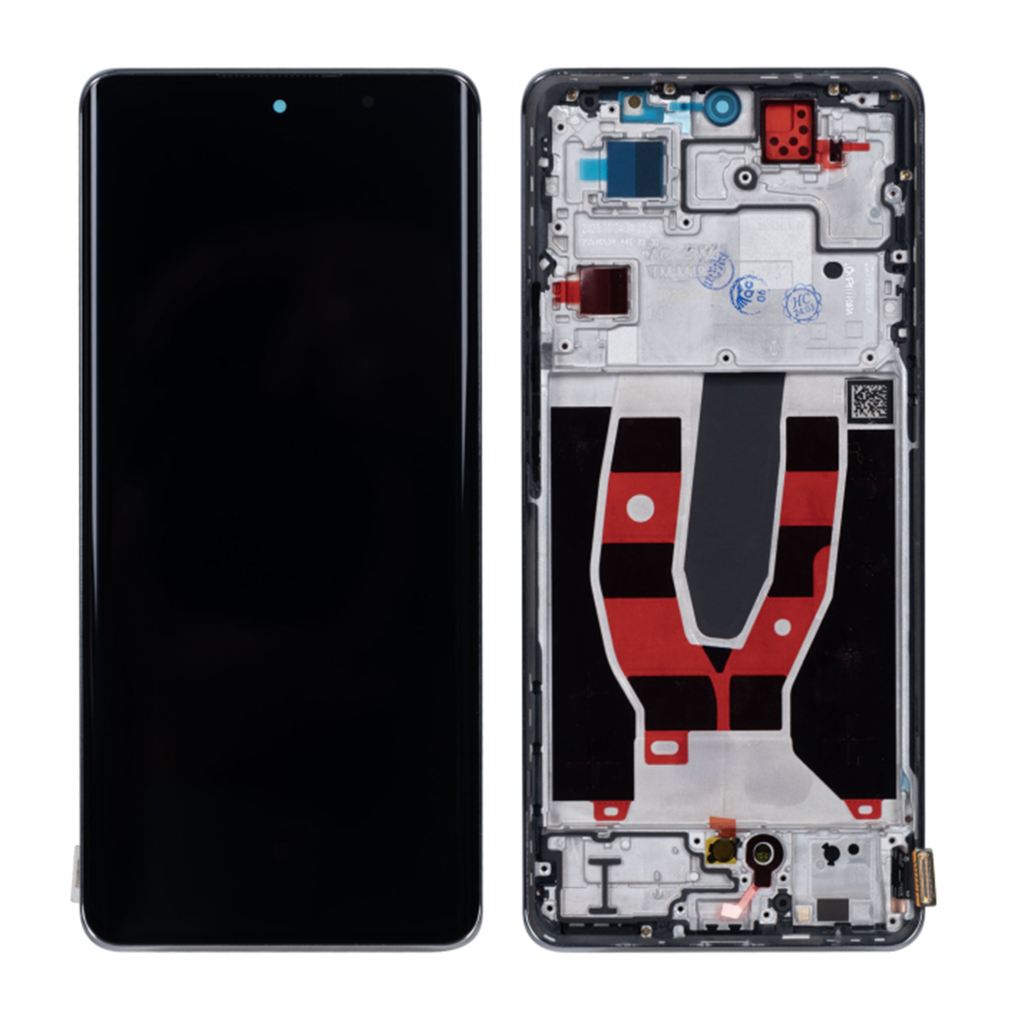 Oppo Reno 10 Display und Digitizer mit Rahmen, silbergrau, OEM