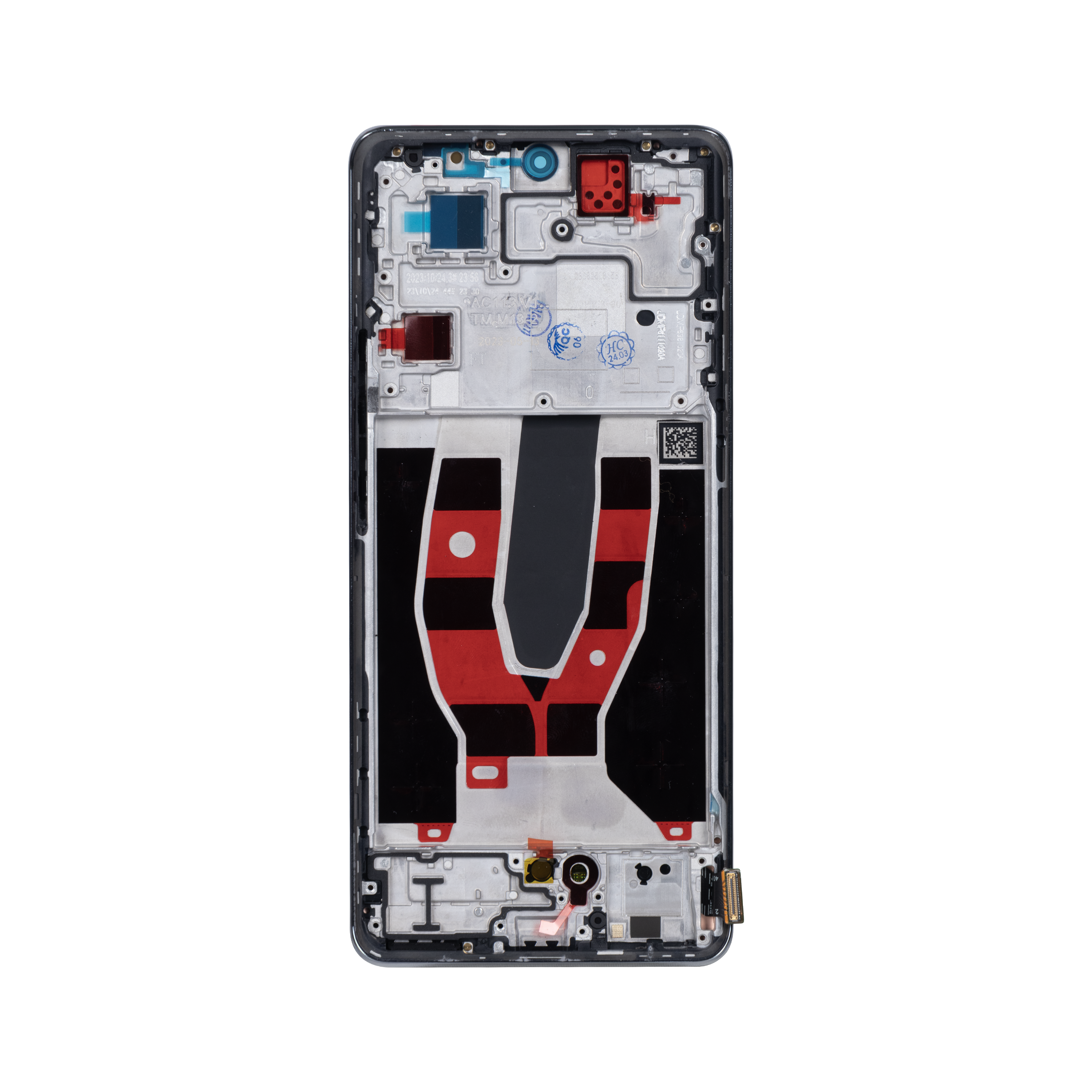 Oppo Reno 10 Display und Digitizer mit Rahmen, silbergrau, OEM