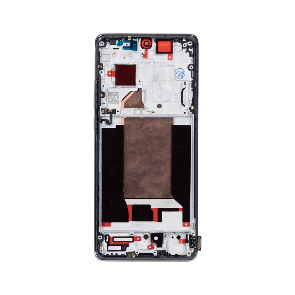 Oppo Reno 10 Pro Plus Display und Digitizer mit Rahmen, silbergrau, OEM