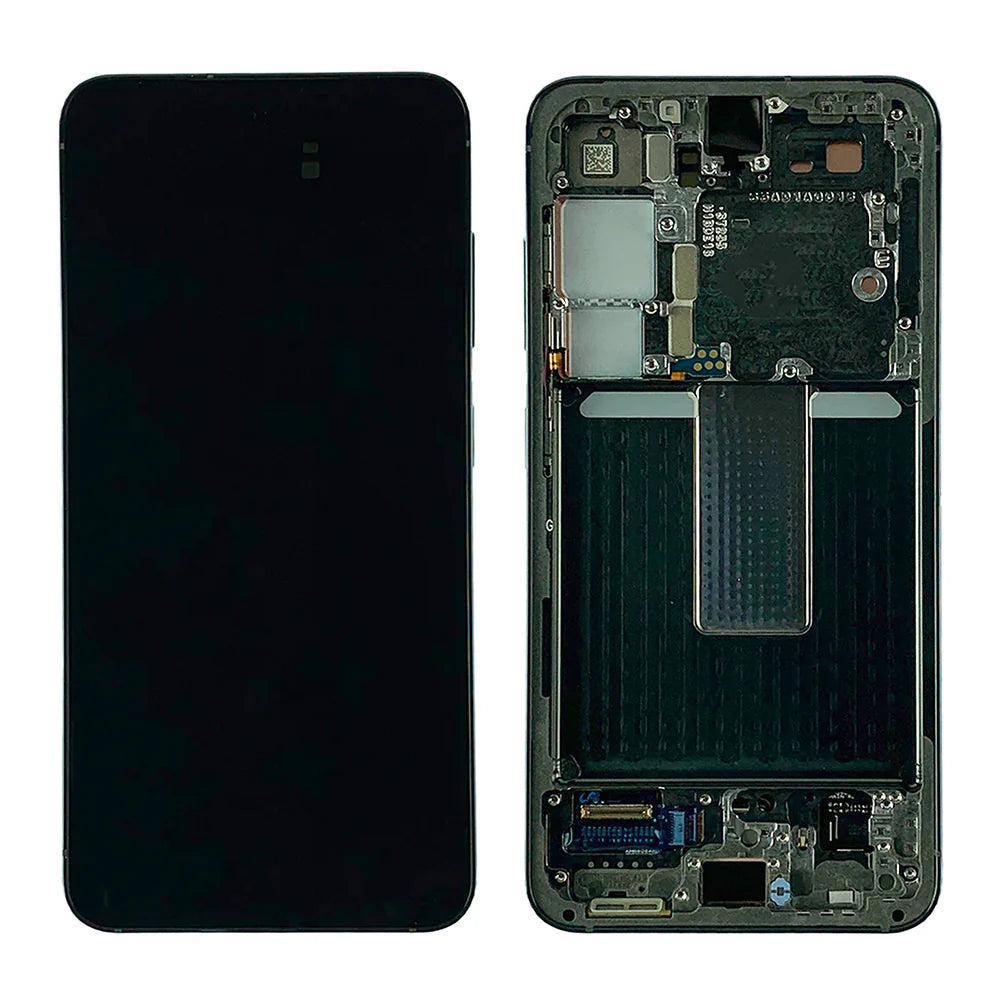Samsung Galaxy S23 Display und Digitizer mit Rahmen, grünes Servicepaket