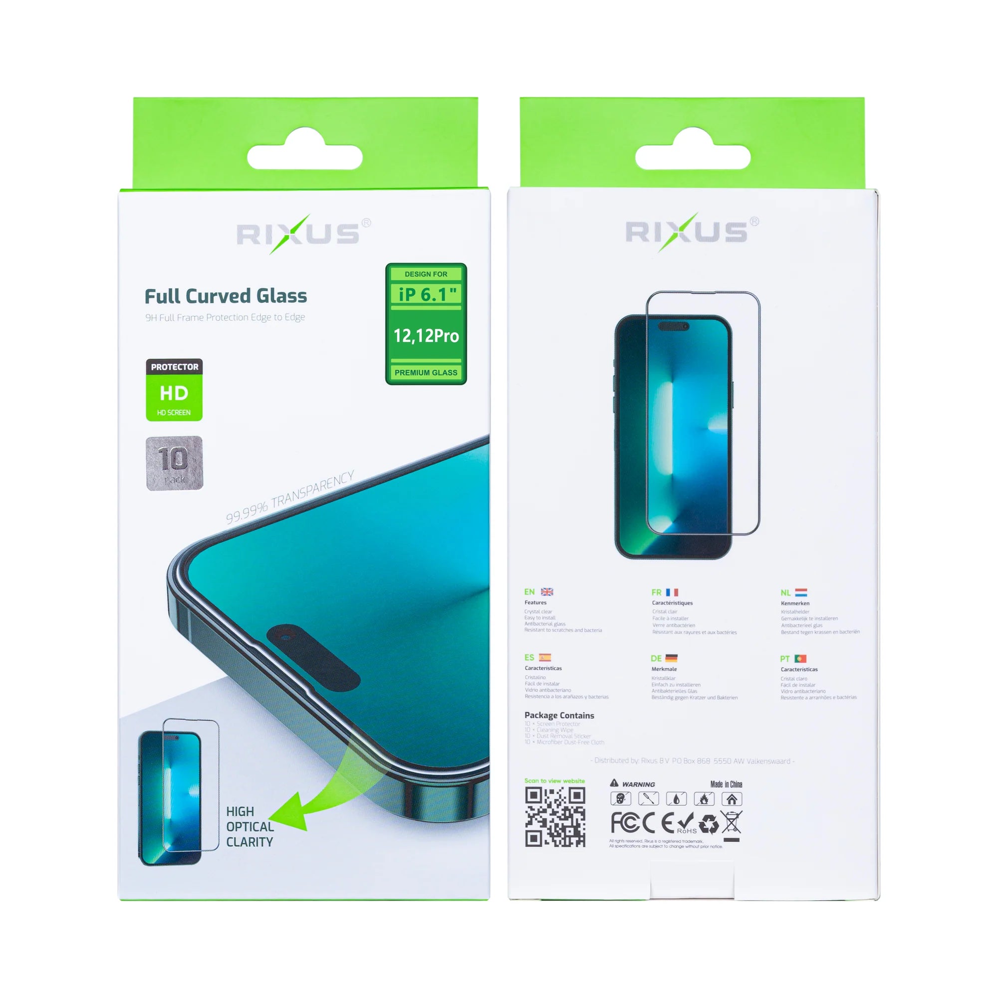 Rixus iPhone 12 / 12 Pro 9H Panzerglas Schutzfolie