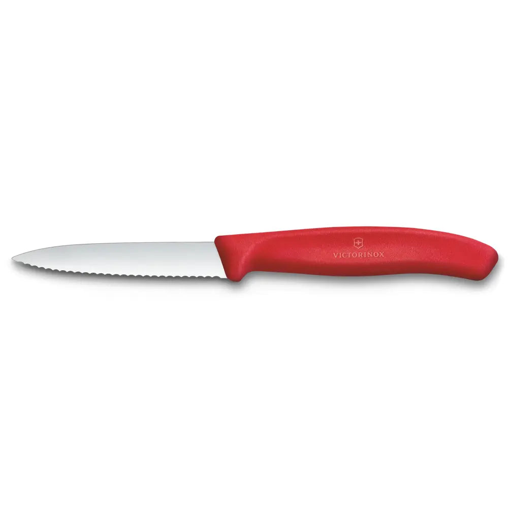 Victorinox Küchenmesser Wellen 8 cm – Griff (Schwarz, Rot, Orange, Lila, Grün, Blau, Gelb) - Phonebazaar