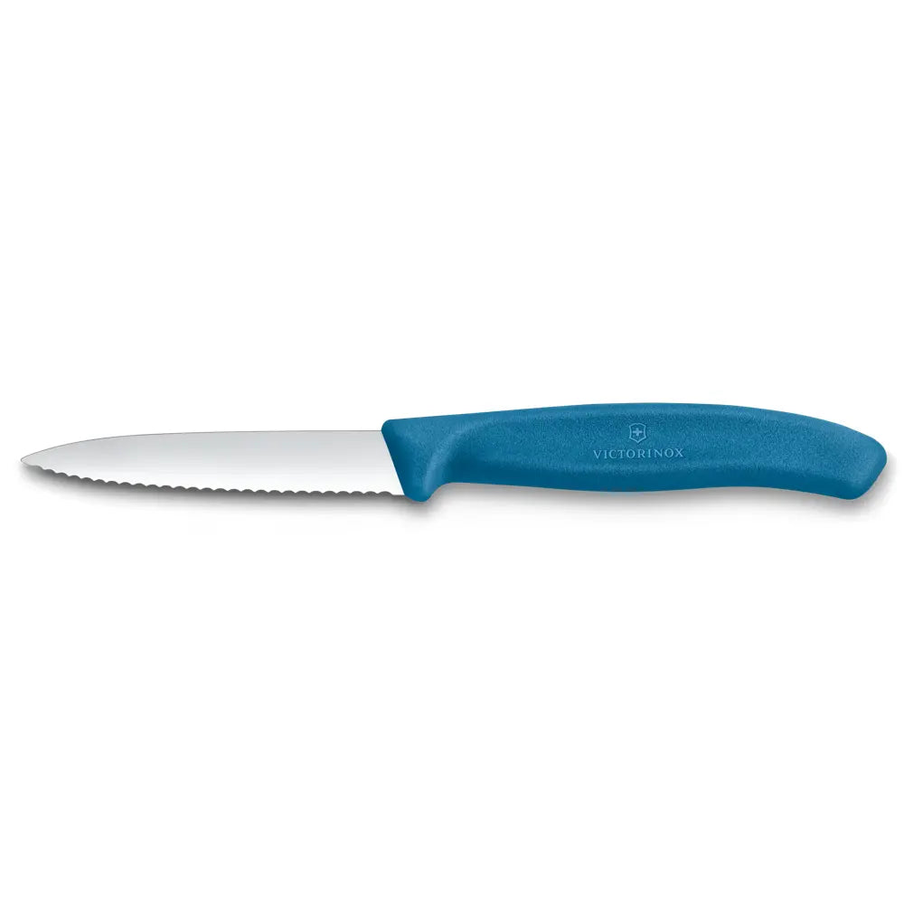 Victorinox Küchenmesser Wellen 8 cm – Griff (Schwarz, Rot, Orange, Lila, Grün, Blau, Gelb) - Phonebazaar