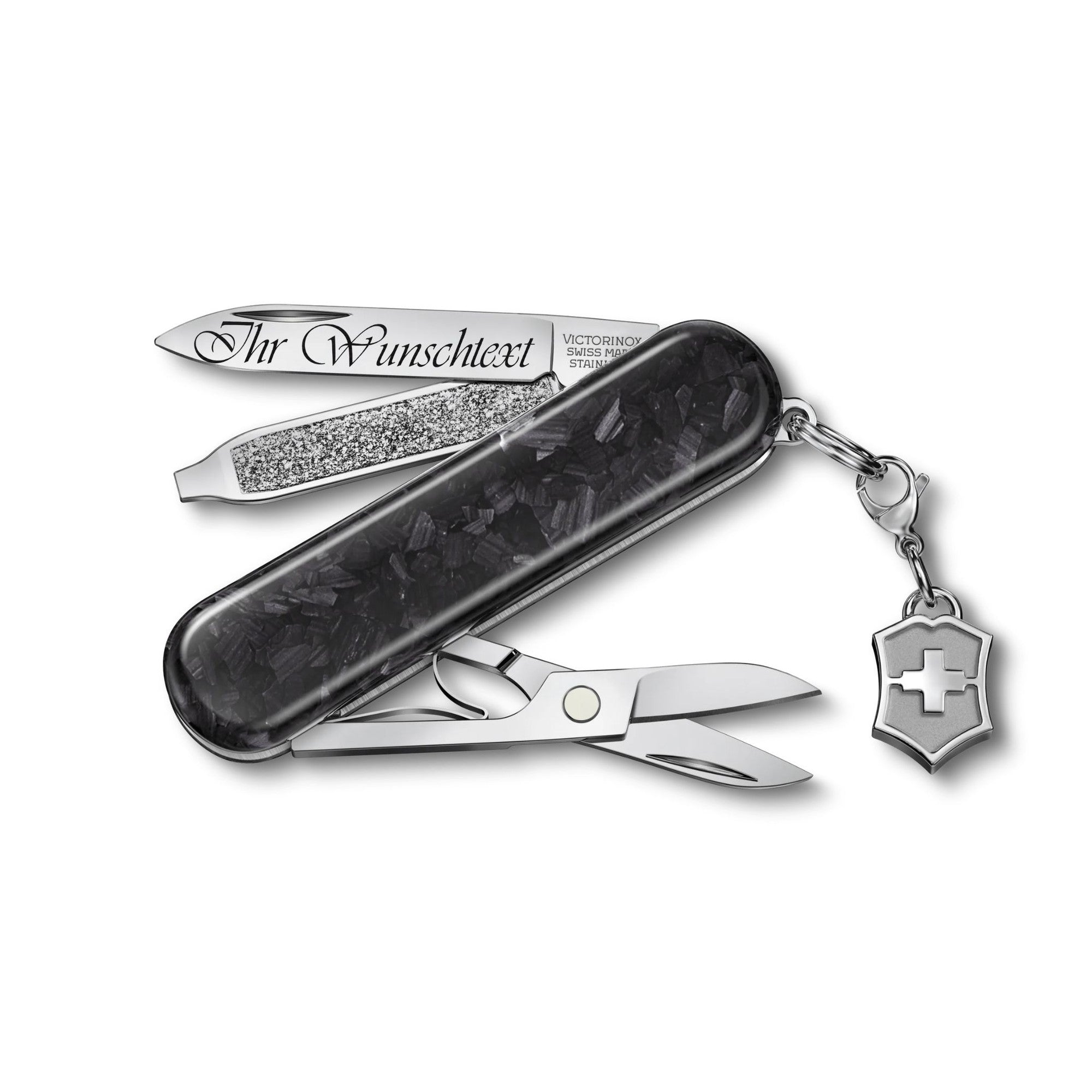 Victorinox Classic SD Brilliant Carbon mit Gravur