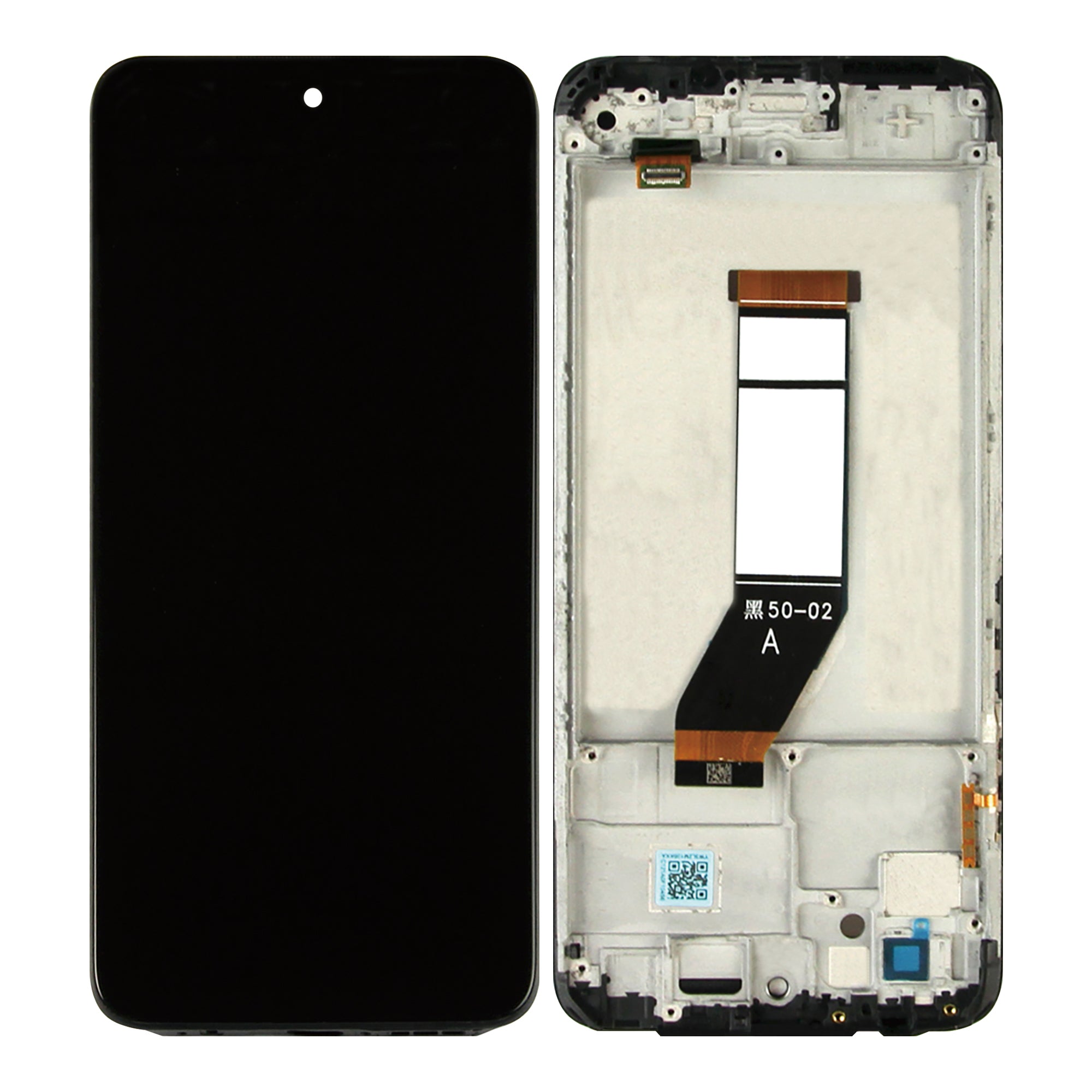 Xiaomi Redmi 10 (2021) Display und Digitizer mit Rahmen, Carbongrau (OEM)