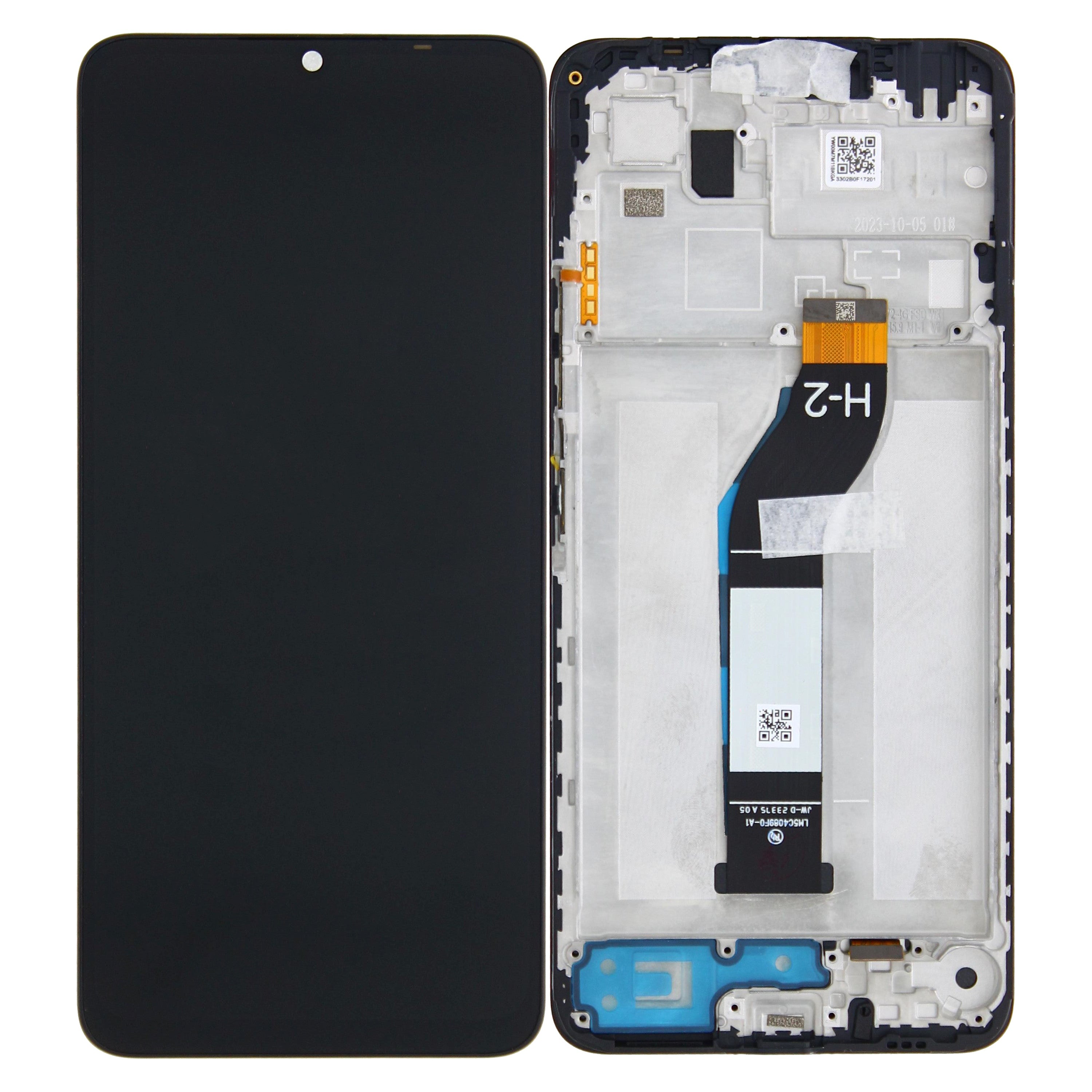 Xiaomi Redmi 13C 4G, Poco C65 Display und Digitizer mit Rahmen, schwarzes Servicepaket