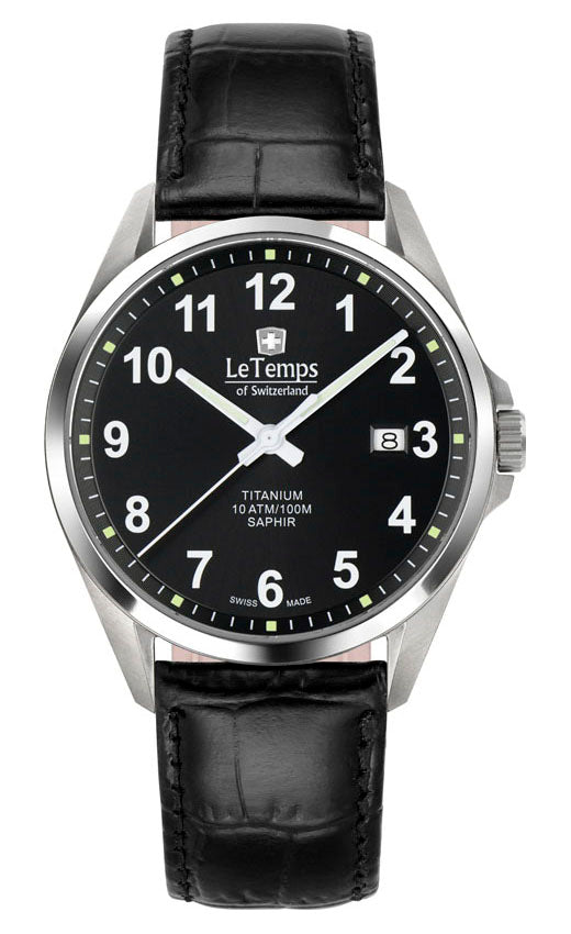 LeTemps TITANIUM GENT SAPHIR QUARZ WATCH 100M