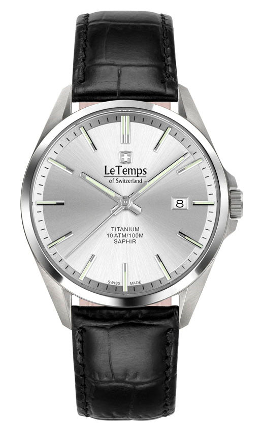 LeTemps TITANIUM GENT SAPHIR QUARZ WATCH 100M
