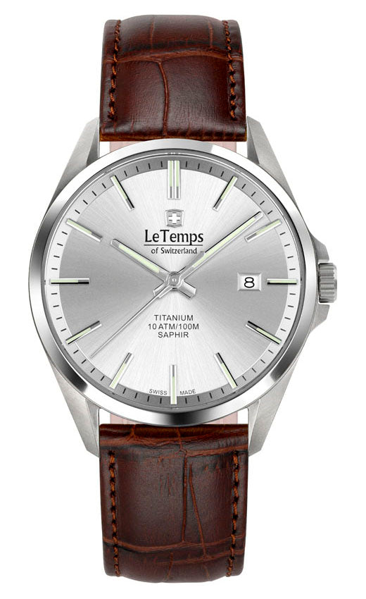 LeTemps TITANIUM GENT SAPHIR QUARZ WATCH 100M
