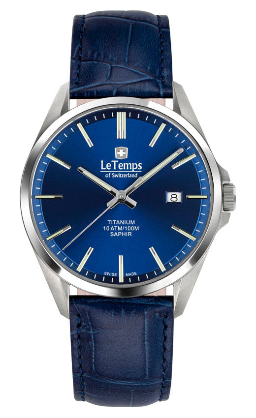 LeTemps TITANIUM GENT SAPHIR QUARZ WATCH 100M
