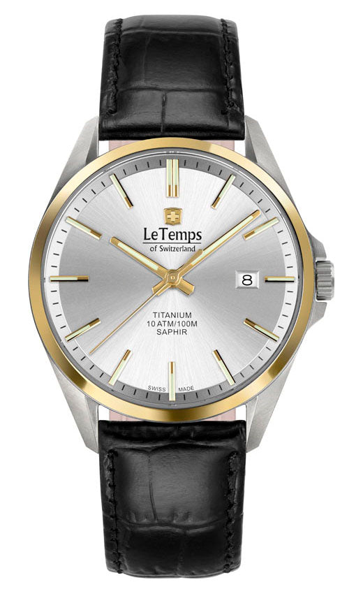 LeTemps TITANIUM GENT SAPHIR QUARZ WATCH 100M