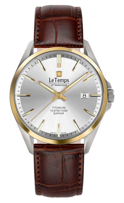 LeTemps TITANIUM GENT SAPHIR QUARZ WATCH 100M