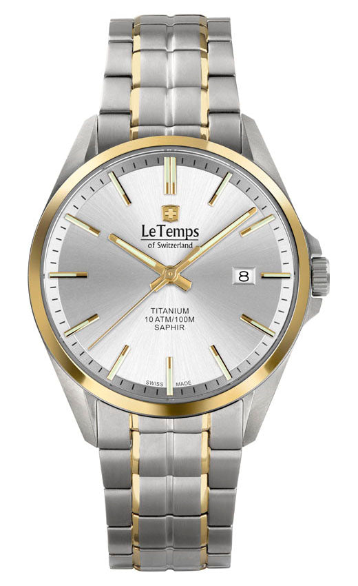 LeTemps TITANIUM GENT SAPHIR QUARZ WATCH 100M