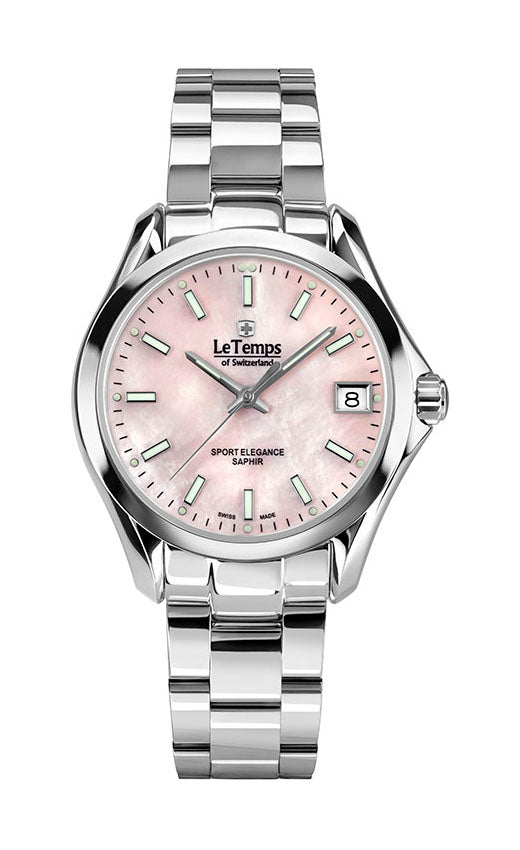 LeTemps SPORT ELEGANCE LADY 33 SAPHIR QUARZ WATCH 100M