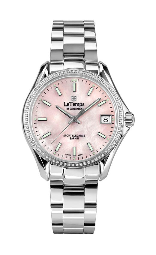 LeTemps SPORT ELEGANCE LADY 33 SAPHIR QUARZ WATCH 100M