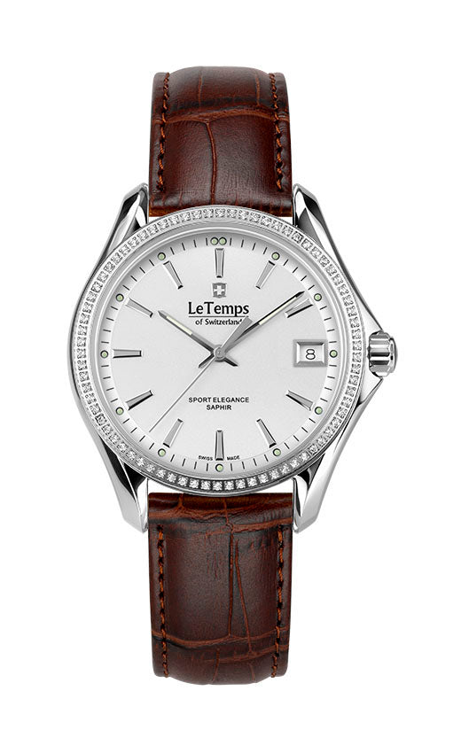 LeTemps SPORT ELEGANCE LADY 33 SAPHIR QUARZ WATCH 100M