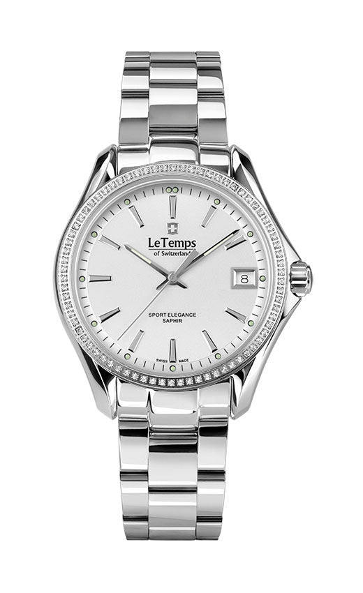 LeTemps SPORT ELEGANCE LADY 33 SAPHIR QUARZ WATCH 100M