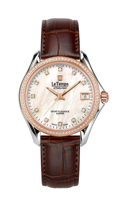 LeTemps SPORT ELEGANCE LADY 33 SAPHIR QUARZ WATCH 100M