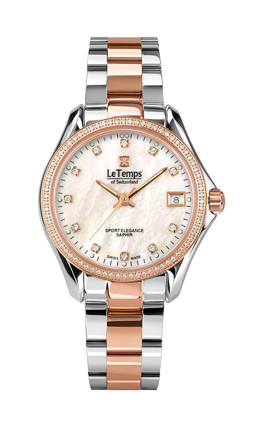 LeTemps SPORT ELEGANCE LADY 33 SAPHIR QUARZ WATCH 100M