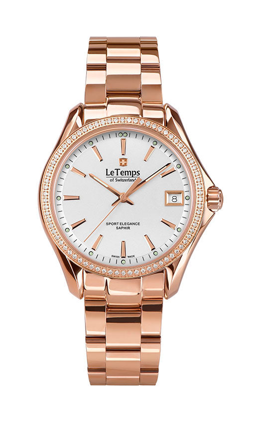 LeTemps SPORT ELEGANCE LADY 33 SAPHIR QUARZ WATCH 100M