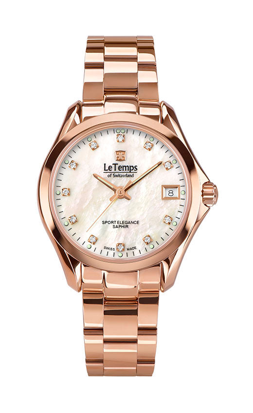 LeTemps SPORT ELEGANCE LADY 33 SAPHIR QUARZ WATCH 100M