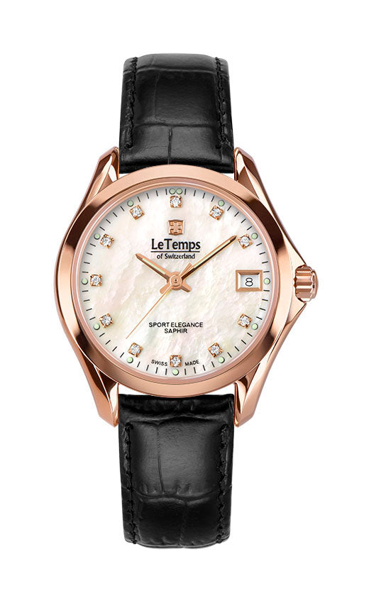 LeTemps SPORT ELEGANCE LADY 33 SAPHIR QUARZ WATCH 100M