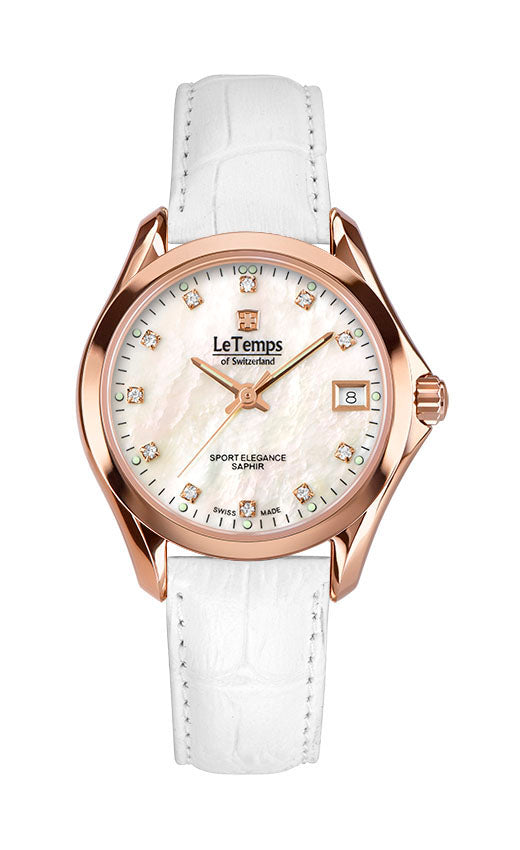 LeTemps SPORT ELEGANCE LADY 33 SAPHIR QUARZ WATCH 100M