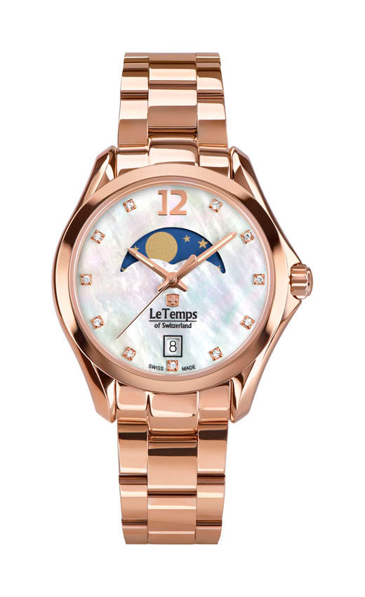 LeTemps SPORT ELEGANCE LADY 33 SAPHIR QUARZ WATCH 100M