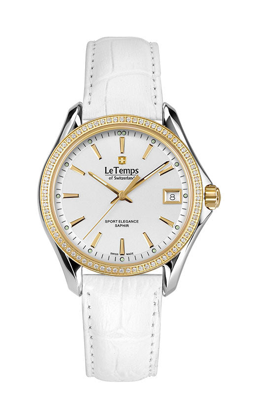 LeTemps SPORT ELEGANCE LADY 33 SAPHIR QUARZ WATCH 100M