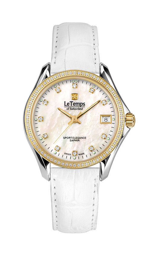 LeTemps SPORT ELEGANCE LADY 33 SAPHIR QUARZ WATCH 100M