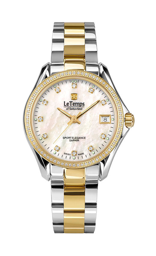 LeTemps SPORT ELEGANCE LADY 33 SAPHIR QUARZ WATCH 100M
