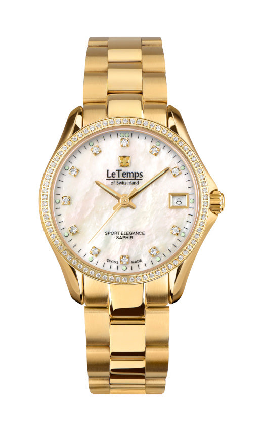 LeTemps SPORT ELEGANCE LADY 33 SAPHIR QUARZ WATCH 100M