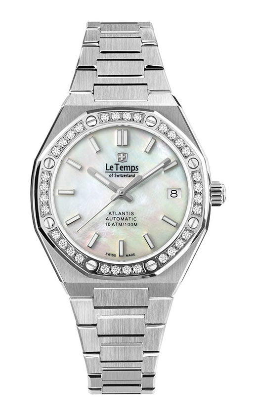 LeTemps ATLANTIS LADY AUTOMATIC SAPHIR WATCH 100M