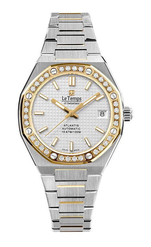 LeTemps ATLANTIS LADY AUTOMATIC SAPHIR QUARZ WATCH 100M