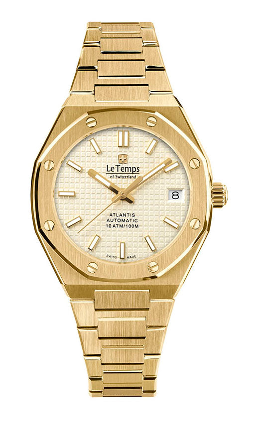 LeTemps ATLANTIS LADY AUTOMATIC SAPHIR QUARZ WATCH 100M