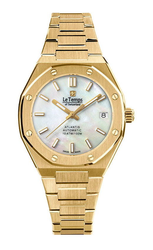 LeTemps ATLANTIS LADY AUTOMATIC SAPHIR QUARZ WATCH 100M