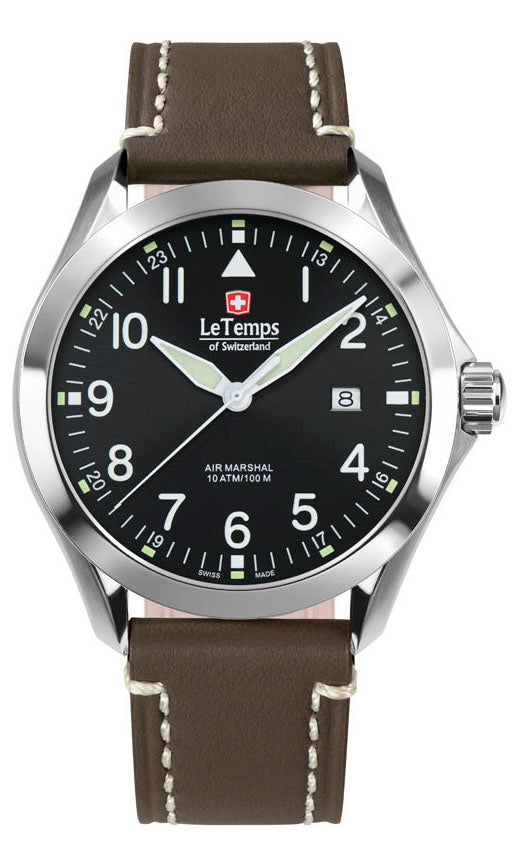 LeTemps AIR MARSHAL 43 SAPHIR QUARZ WATCH 100M