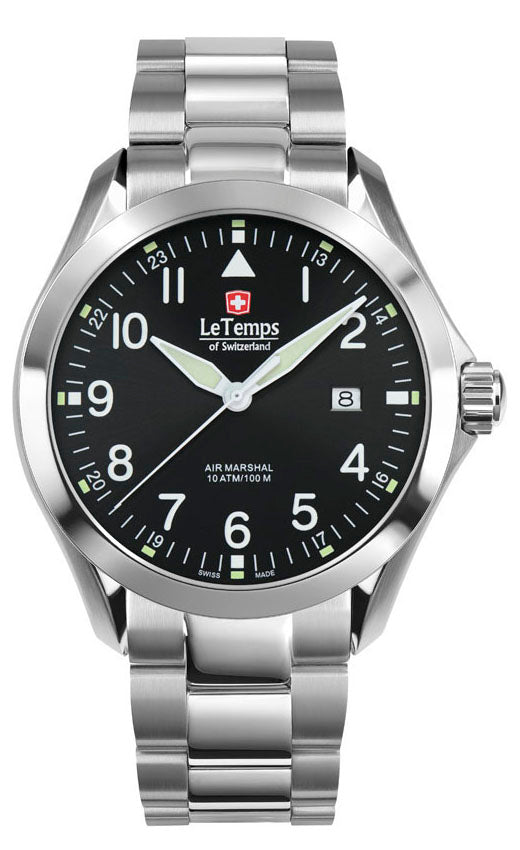 LeTemps AIR MARSHAL 43 SAPHIR QUARZ WATCH 100M